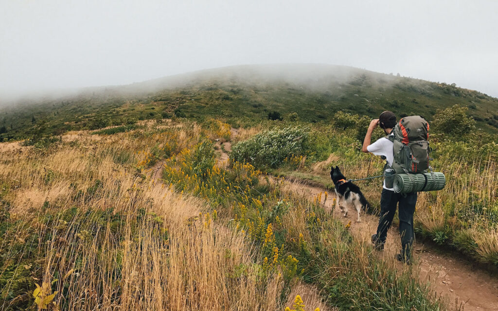 backpacker in pisgah
